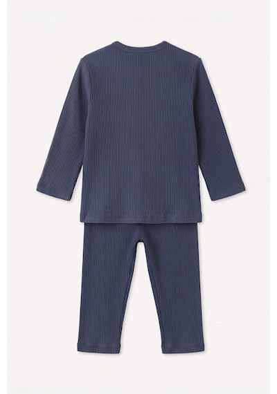 Defacto Fitilli Kaşkorse Uzun Kollu Pijama Üstü Uzun Pijama Altı 2li Pijama Takımı Erkek Bebek I1314a526auın231 İndigo-ın231