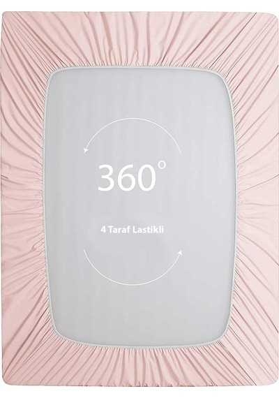 Soley Jersey %100 Pamuk Çift Kişilik 140 X 200 Lastikli Çarşaf Pudra