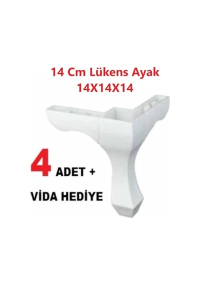 Kanepe Koltuk Çekyat Yükseltme Ayağı Plastik Lükens Beyaz 14 Cm 4 Adet Diğer