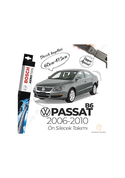 Volkswagen Passat B6 Muz Silecek Takımı 2006-2010 Bosch Aerotwi N11.5856