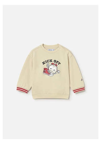 Erkek Bebek Desenli Sweatshirt Krem 1402 Krem