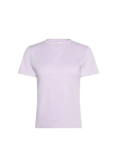 Calvin Klein Ss 20s Jersey Emblem, Vfj Mor Kadın T-shirt