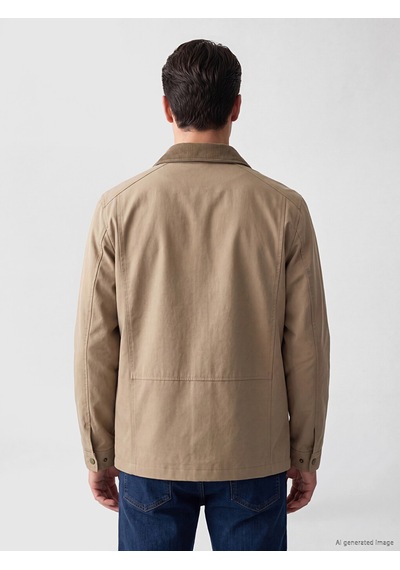 Lcwaıkıkı Classic Bej Regular Fit Kontrast Yaka Erkek Mont