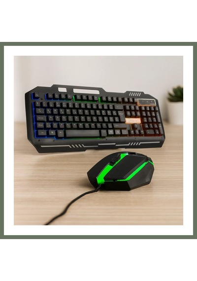 Bezos Usb Kablolu Rgb Gökkuşağı Işıklı Klavye Ve Mouse Seti - 150 Cm Bezos1