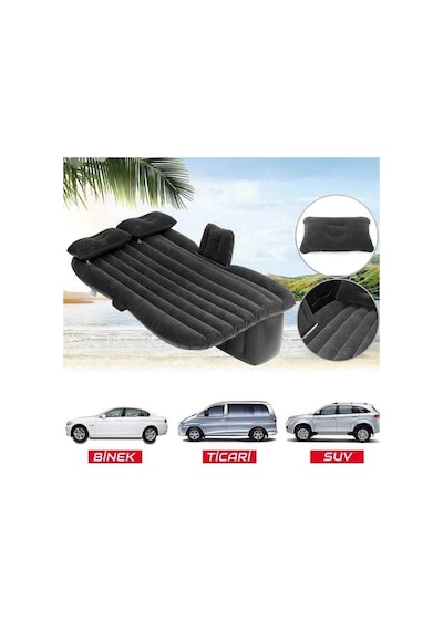 Automix Araç İçi Şişme Yatak Pompa Dahil 2 Yastık Çantalı 135x86x10cm 1 Adet