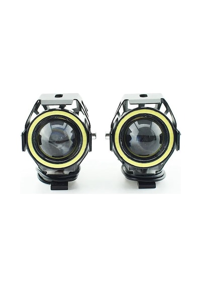 U7 MOTOSİKLET SİS FAR LED MERCEKLİ ANGEL LED (2 ADET) 3 MODLU