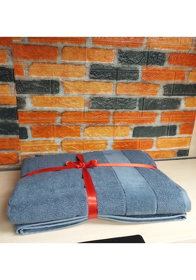 Özdilek Svv Border Kalın ve Süper Emici Yeni Seri Banyo Havlusu 76x147 - Ocean Blue Okyanus Mavisi