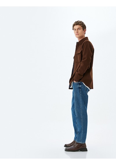 Koton Tapered Fit Kot Pantolon - Joe Jean Koyu İndigo 5wam40145ıd İndigo