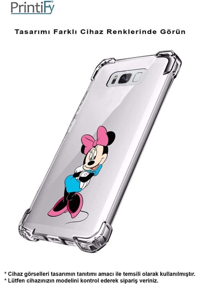 Samsung Galaxy M15 İle Uyumlu Mickey Mouse 4 Baskılı Şeffaf Köşe Korumalı Antişok Kılıf