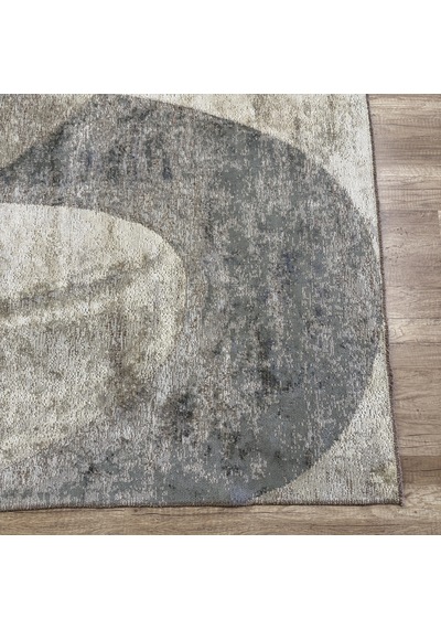 Hoom Rugs Arkaik Plz 08 K.antrasit Etnik Renkli Vintage Makine Halısı Çok Renkli