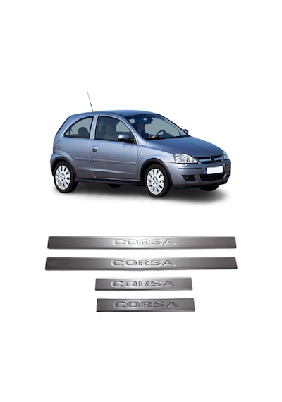 Opel Corsa C Krom Kapı Eşiği 4 Prç. 2000-2006 Opel Corsa C Krom Kapı Eşiği 4 Prç. 2000-2006
