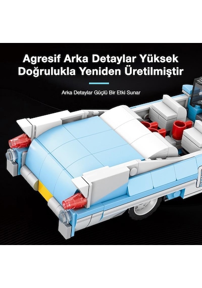 Reobrix Creator 809 Cadillac Eldorado Spor Araba Yaratıcı Yapı Blok Seti Building Blocks - 308 Parça