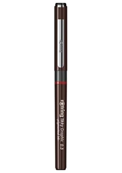 1904753 Tikky Grafik Fiber Uçlu Kalem, Siyah Mürekkep, Kahverengi Gövde, 0.3 Mm