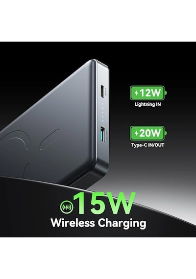 Jr-pbm08 Pro 20w Manyetik Kablosuz Güç Bankası 10000mah Titanyum