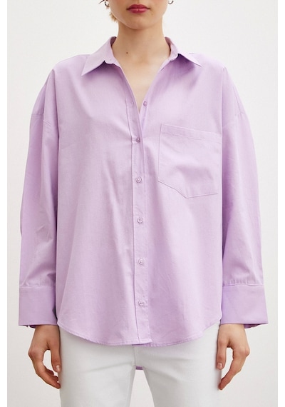 Never More Regular Fit Poplin Gömlek Lila