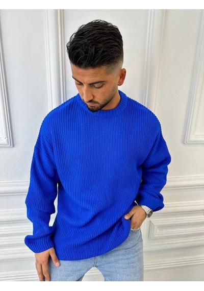 Elku Moda Kazak Oversize Çift Kat Örme Naturel Pamuk Bol Kesim Tüylenmeyen Salaş Triko Kazak Mavi Elku Moda Kazak Oversize Çift Kat Örme Naturel Pamuk Bol Kesim Tüylenmeyen Salaş Triko Kazak Mavi