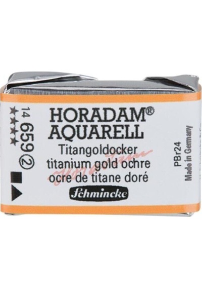 Schmincke : Horadam Aquarell Artist Sulu Boya : Tam Tablet : Seri 2 659 Titanium Gold Ochre