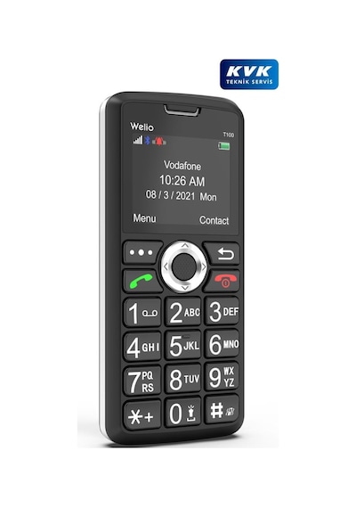 Wkey T100 Gümüş Tuşlu Cep Telefonu Kamerasız Asker Telefonu Yaşlı Cep Telefonu Kvk Garantili
