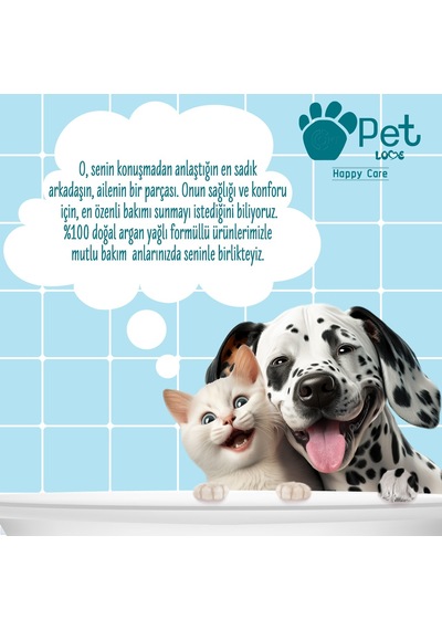 Pet Love Durulanmayan Köpük Şampuan Kurabiye & Vanilya Doğal Argan Yağlı 225 ML