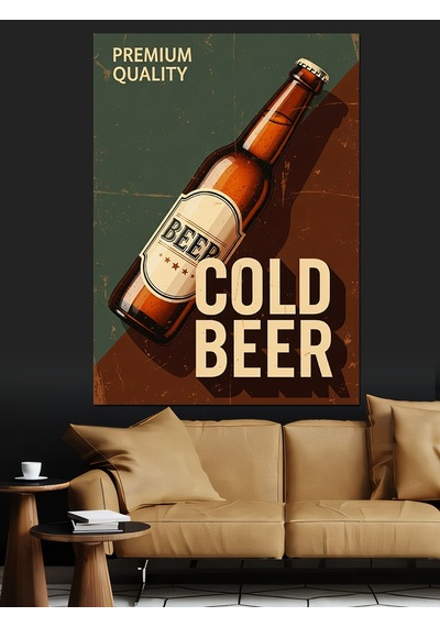 "soğuk Bira" Şişe Posteri Dekoratif Kanvas - Mdf Ahşap Tablo