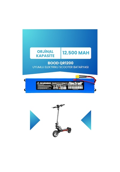 Bood Kickscooter Qr1200 Batarya Standart Kapasite 48v 12.500mah Elektrikli Scooter Bataryası Çok Renkli