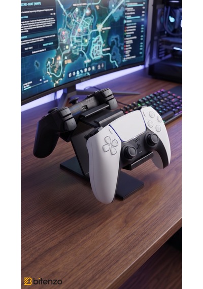 Premium 2 Li Gamepad Standı - Çiftli Oyun Konsolu Kol Tutucu Masaüstü Organizer