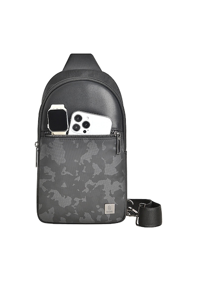 Wiwu Salem Serisi Crossbody Su Geçirmez Polyester Kumaş Omuz Askılı Çapraz Vücut Çantası Siyah