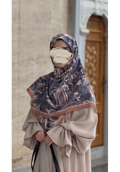 Qalortex Scarf Pamuklu Soft Açelya Desen Eşarp-taş Tsş