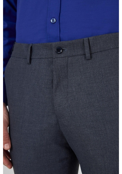 İmza Lacivert Filafil Yan Cep Açık Paça Slim Fit Ayarlanabilir Kemer Pantolon 1003250123 Lacivert