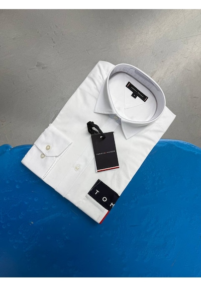 Tommy Hilfiger Erkek Yazlık Spor Gömlek Beyaz