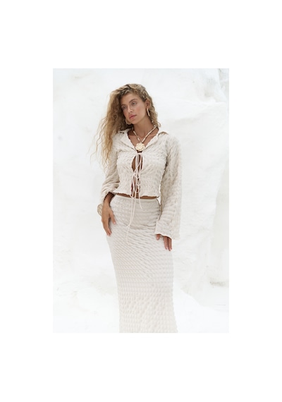 Mai Collection Mai Studios Co. Rania Bej Gömlek Etek Takım Bej