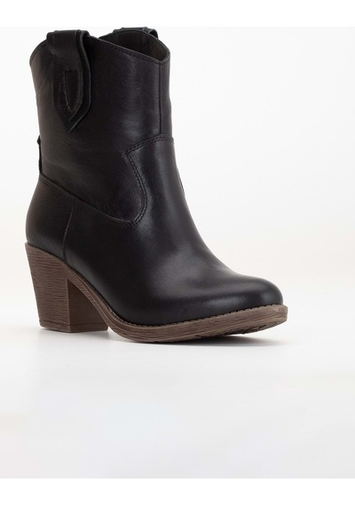 Analin Shoes Kadın Hakiki Deri Western Kovboy Bot Siyah
