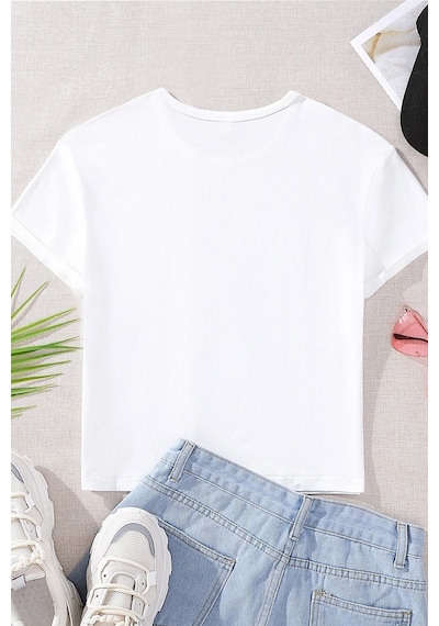 Uyguntarz Çocuk Oyuncak Ayı Baskılı Pamuklu Tshirt Beyaz