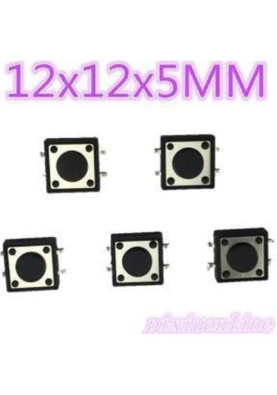 5 Adet Kare Buton 12X12X5Mm Büyük Tac Switch Elektronik Kart