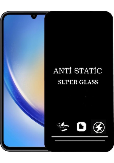 Samsung Galaxy Uyumlu A34 Anti Statik Ekran Koruyucu Toz Tutmayan Kırılmaz Cam