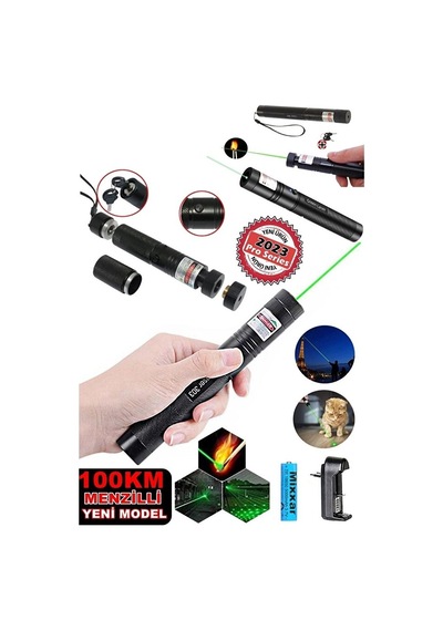 Yeni Pro Model - Pro X Yeşil Şarjlı Lazer - Metal Kasa Green Laser Ultra Güçlü - Işaretleyici Lazer