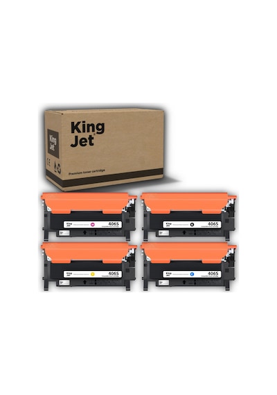 Kingjet Samsung Uyumlu Clt-k406s Standart Kapasiteli 4 Renk Takım Çipli Uyumlu  Toner Clx-3305