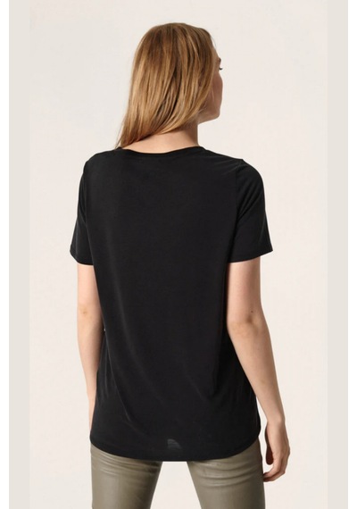 Kadın V Yaka Tshirt Spr24tsk40 Black