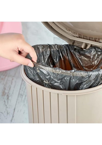 12 Litre Bas Aç Kapaklı Çöp Kovası - Click Kapak Pedallı Çöp Kovası Banyo Mutfak Çöp Kovası Siyah Diğer