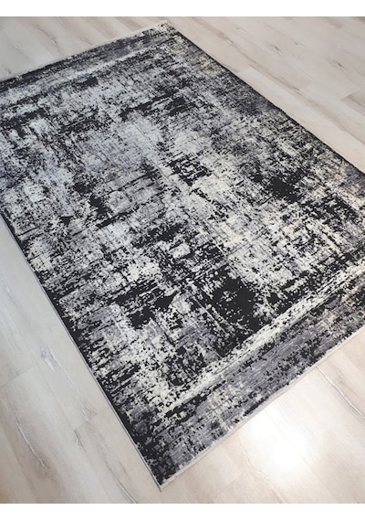 Tuğra Halı Rustic 1076 Siyah Gri 160X230 Cm Saçaklı Salon Halısı