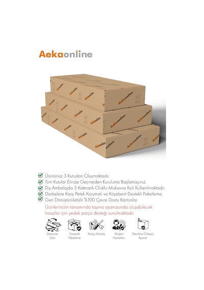 Aeka Ae-2204 Avrasya Çok Amaçlı 2 Kapaklı Raflı Çekmeceli Kiler Mutfak Dolabı Modern Tasarım 170x138x77,5 Çam