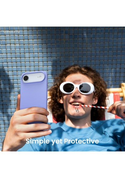 Apple Uyumlu iPhone 17 Air Içi Kadife Lansman Kılıf Ve 5d Tam Kaplayan Cam Ekran Koruyucu Lila