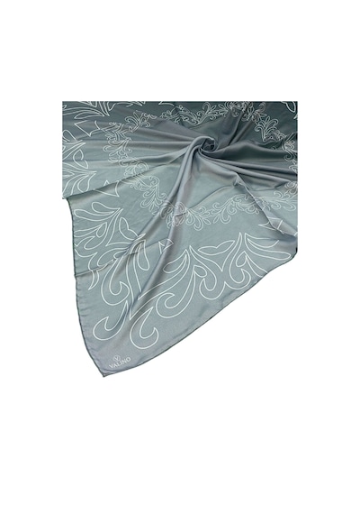 Mim Eşarp Valino Degrade Desenli Şifon Eşarp 90x90 Cm Gri - Füme