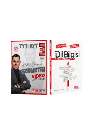 Full Matematik Tyt Ayt Geometri Video Ders Kitabı Ve Akm Dil Bilgisi Soru Bankası Seti 2 Kitap