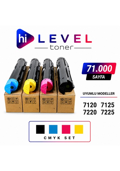 Ht-7125-set, Hilevel Toner,xerox Workcentre 7120 71k 4 Renk Cmyk Muadil Toner
