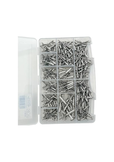 Hobi-4 Alüminyum Pop Perçin Seti 411 Parça 13 Çeşit Organizer Takım Çantalı