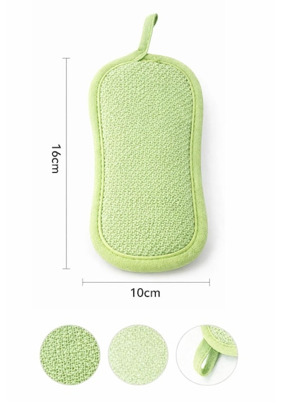 Mikrofiber Bulaşık Süngeri, Temizlik Süngeri Çift Taraflı, Çok Amaçlı, 5 Li Set