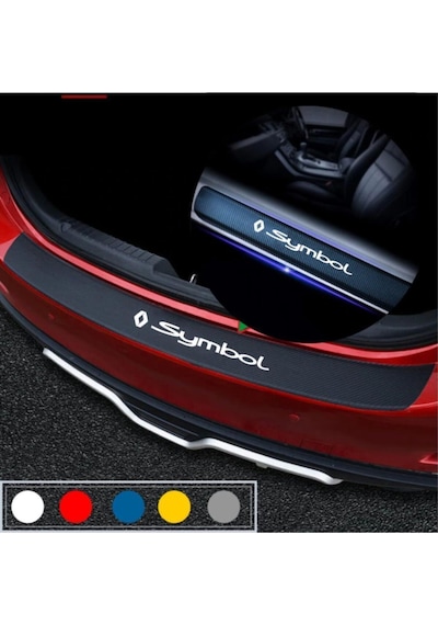 Renault Symbol İçin Uyumlu Aksesuar Oto Bagaj Ve Kapı Eşiği Sticker Seti Karbon Kırmızı