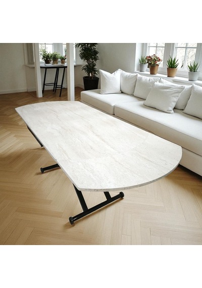 Oval Yan Baştan Açılır Akıllı Masa Üst Tabla Mdf Yüksekliği Ayarlanabilir Pratik Siyah Mekanizmalı Traverten Oval Yan Baştan Açılır Akıllı Masa Üst Tabla Mdf Yüksekliği Ayarlanabilir Pratik Siyah Mekanizmalı Traverten