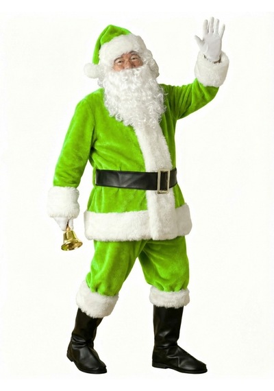 Açık Yeşil Noel Baba Kostümü Yetişkin